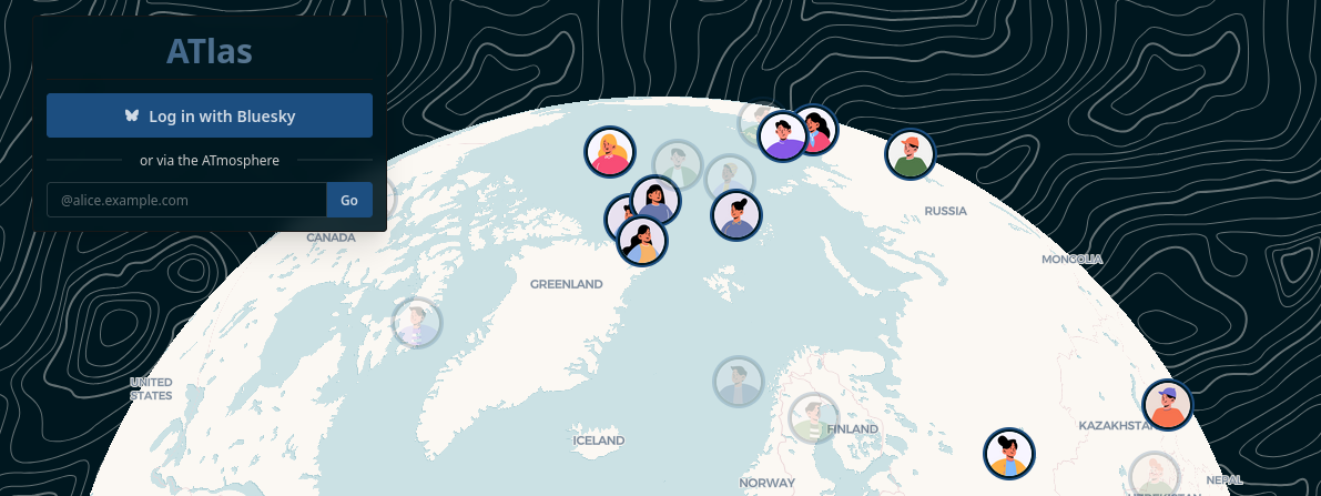 Screenshot of ATlas globe